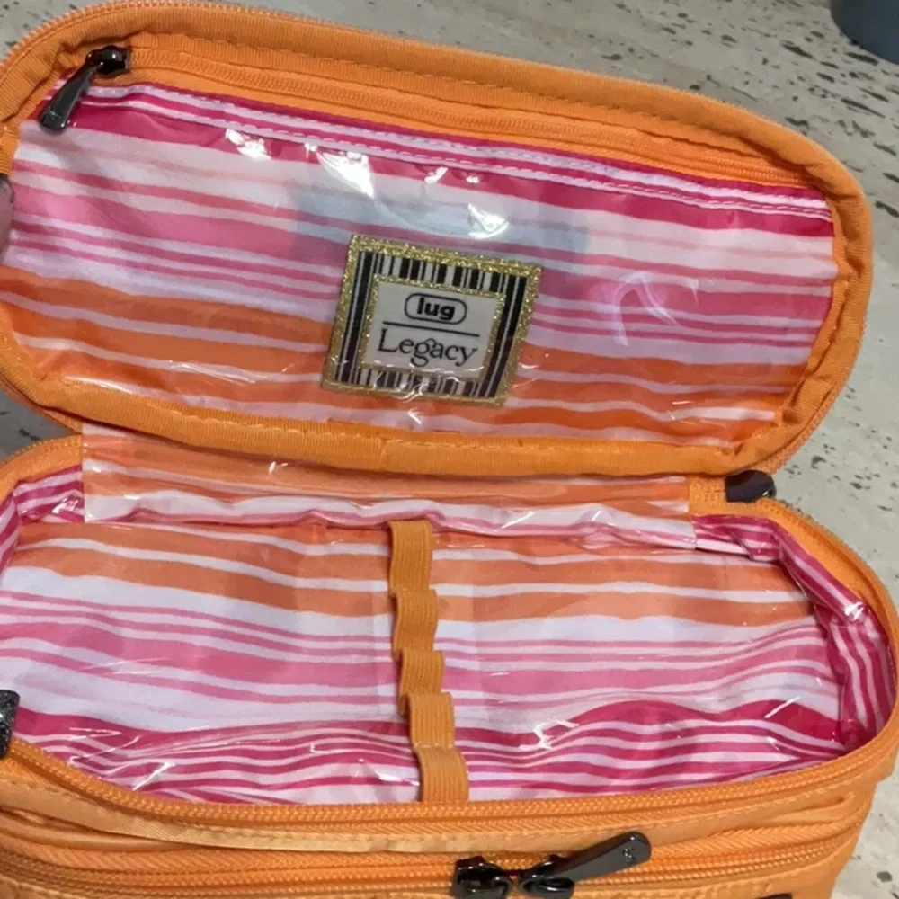 Lug Legacy Collection Double Decker Cosmetic Case Peach Sorbet